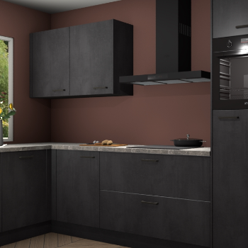 Beton zwarte keuken Limonos 82350