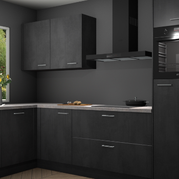 Beton zwarte keuken Limonos 82357