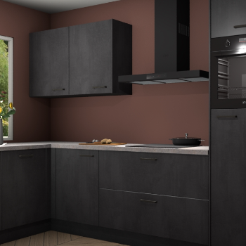 Beton zwarte keuken Limonos 82360