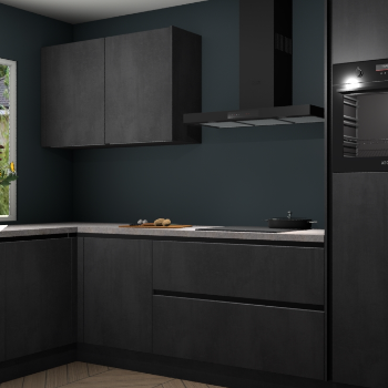 Beton zwarte greeploze keuken Limonos 82361