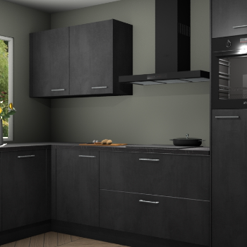 Beton zwarte keuken Limonos 82372