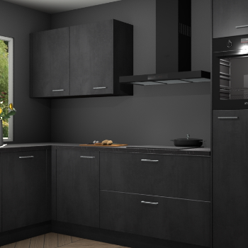 Beton zwarte keuken Limonos 82373