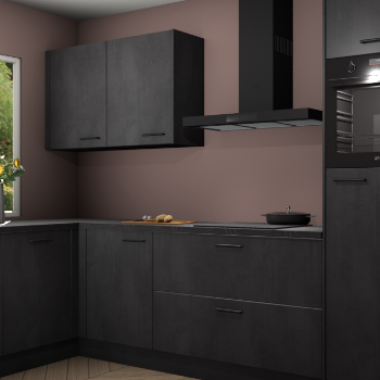 Beton zwarte keuken Limonos 82375