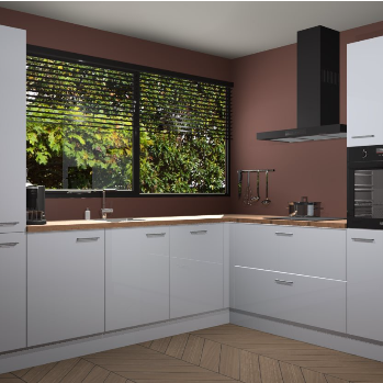 Sneeuwwitte hoogglans keuken Vogar 82369