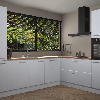 Sneeuwwitte hoogglans keuken Vogar 82368
