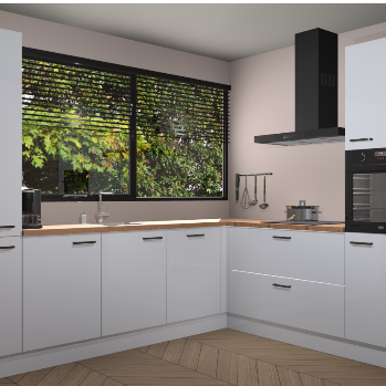 Sneeuwwitte hoogglans keuken Vogar 82371