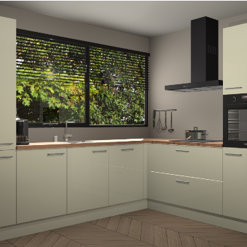 Magnolia hoogglans keuken Vogar 82438