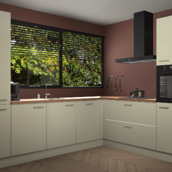Magnolia hoogglans keuken Vogar 82439