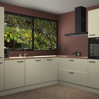 Magnolia hoogglans keuken Vogar 82441