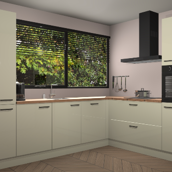 Magnolia hoogglans keuken Vogar 82442