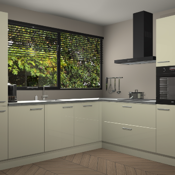 Magnolia hoogglans keuken Vogar 82672