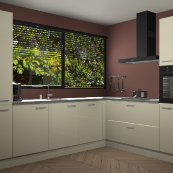 Magnolia hoogglans keuken Vogar 82673
