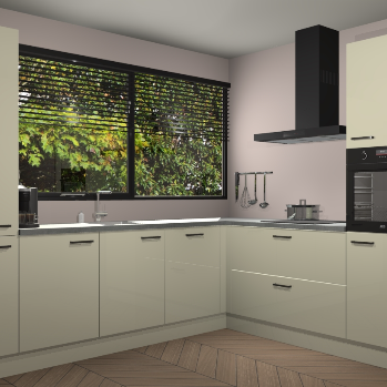 Magnolia hoogglans keuken Vogar 82676