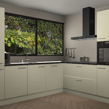 Magnolia hoogglans keuken Vogar 82678