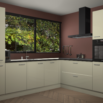 Magnolia hoogglans keuken Vogar 82679