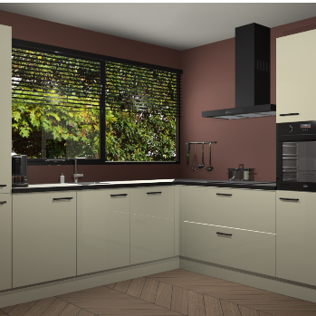 Magnolia hoogglans keuken Vogar 82681