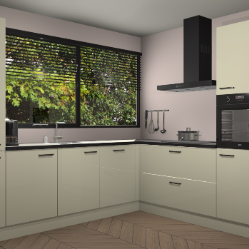 Magnolia hoogglans keuken Vogar 82682