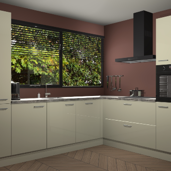 Magnolia hoogglans keuken Vogar 82685