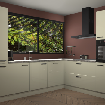 Magnolia hoogglans keuken Vogar 82687