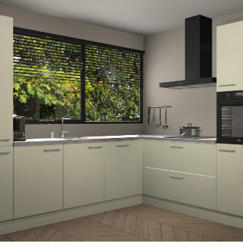 Magnolia hoogglans keuken Vogar 82690