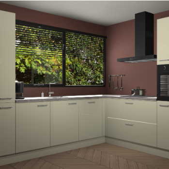 Magnolia hoogglans keuken Vogar 82691