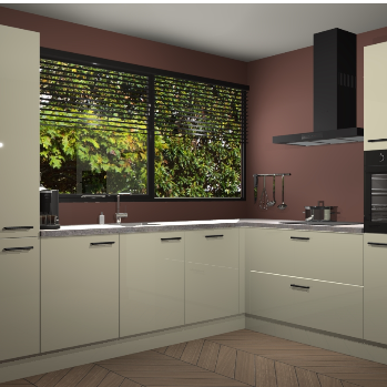 Magnolia hoogglans keuken Vogar 82693