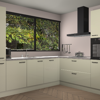 Magnolia hoogglans keuken Vogar 82694