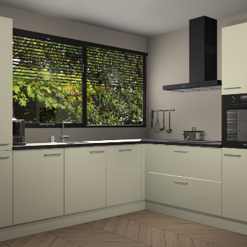 Magnolia hoogglans keuken Vogar 82696