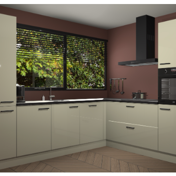 Magnolia hoogglans keuken Vogar 82699