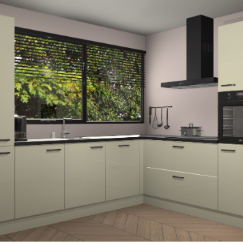 Magnolia hoogglans keuken Vogar 82700