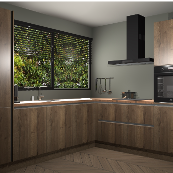 Chocolade eiken greeploze keuken Vogar 82453