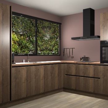 Chocolade eiken greeploze keuken Vogar 82456