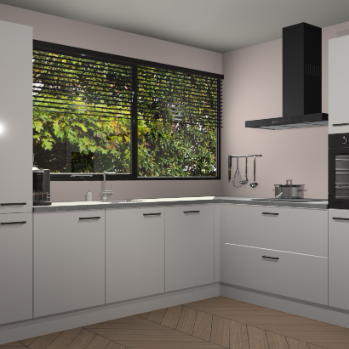 Zijdegrijze hoogglans keuken Vogar 82706