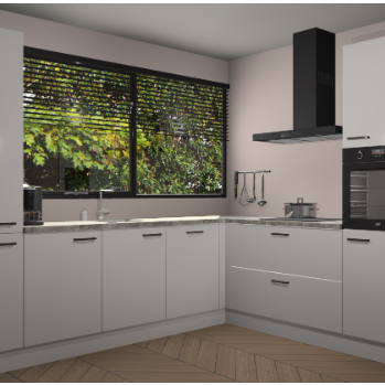 Zijdegrijze hoogglans keuken Vogar 82718