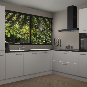 Zijdegrijze hoogglans keuken Vogar 82726