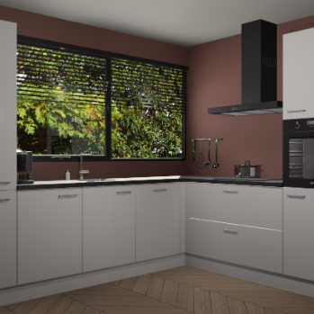 Zijdegrijze hoogglans keuken Vogar 82727