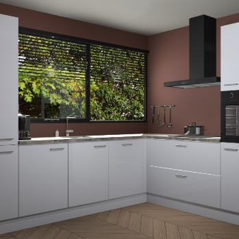 Sneeuwwitte hoogglans keuken Vogar 82775