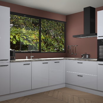 Sneeuwwitte hoogglans keuken Vogar 82777