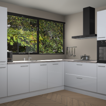 Sneeuwwitte hoogglans keuken Vogar 82780