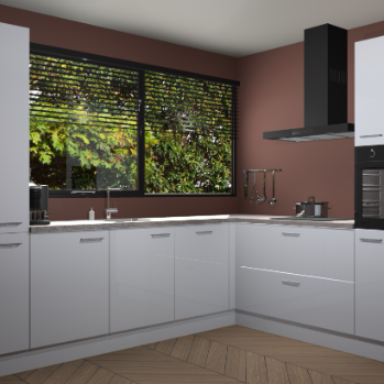 Sneeuwwitte hoogglans keuken Vogar 82781