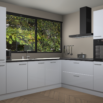 Sneeuwwitte hoogglans keuken Vogar 82786