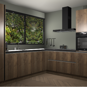 Chocolade eiken greeploze keuken Vogar 82514