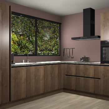 Chocolade eiken greeploze keuken Vogar 82523