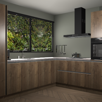 Chocolade eiken greeploze keuken Vogar 82526