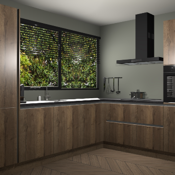 Chocolade eiken greeploze keuken Vogar 82532