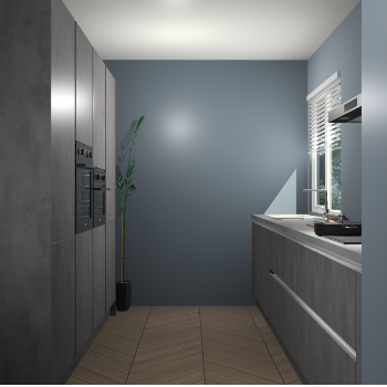 Beton Antraciet greeploze keuken Turijn 84138