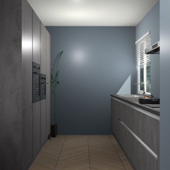 Beton Antraciet greeploze keuken Turijn 84162