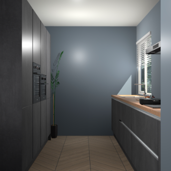 Beton Zwarte greeploze keuken Turijn 84230