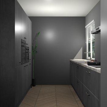 Beton Zwarte keuken Turijn 84326