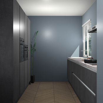 Beton Zwarte greeploze keuken Turijn 84330